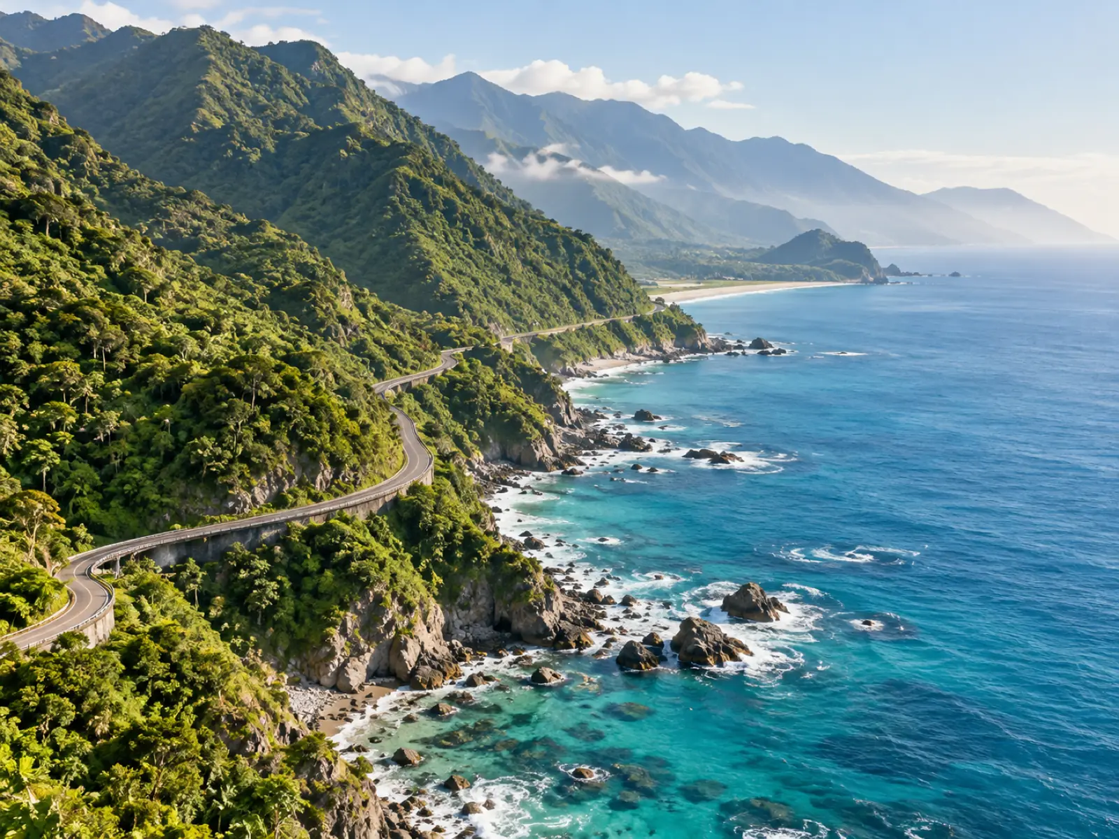 沿著山壁延伸的東海岸公路
